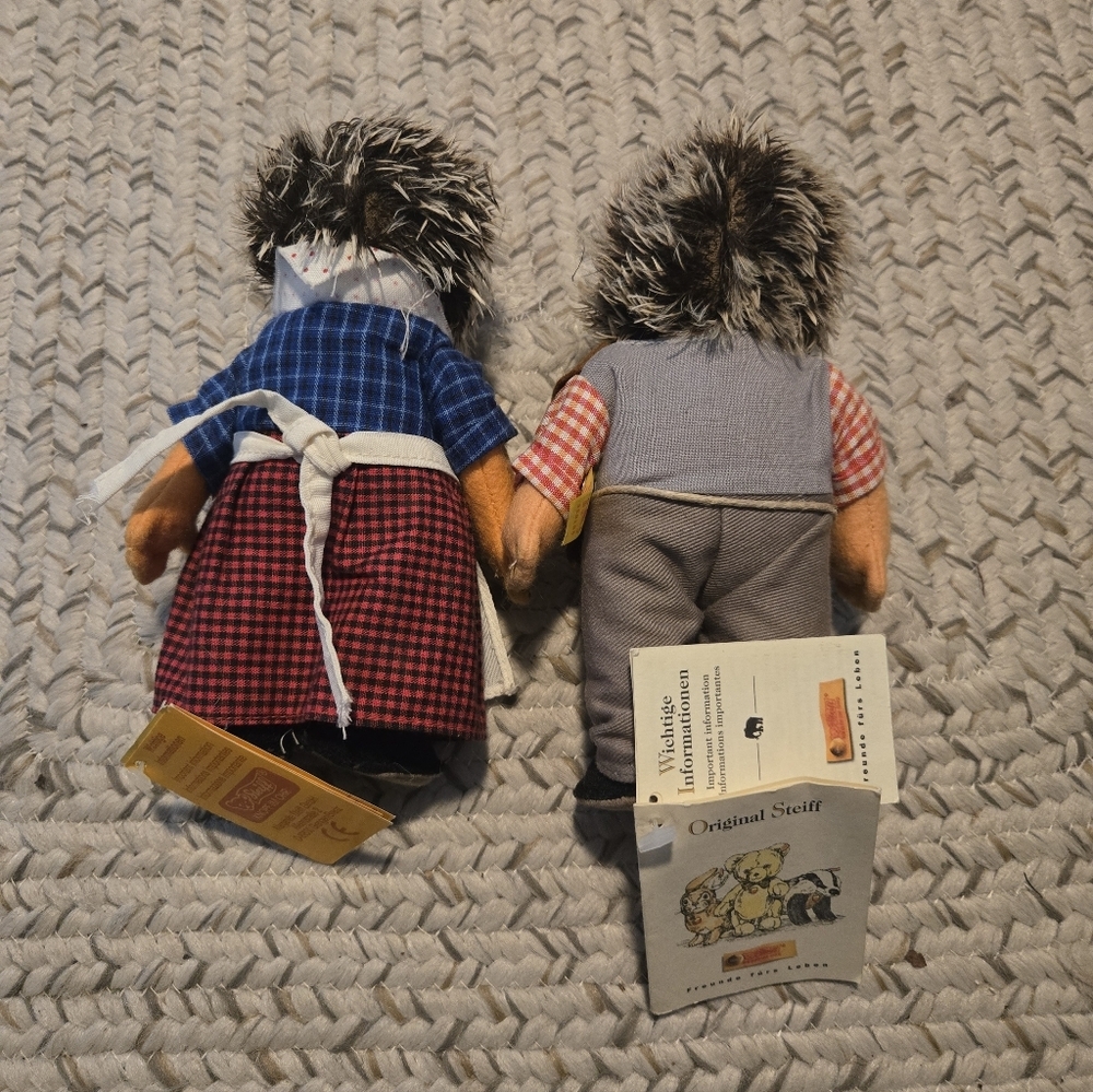 NWT Steiff Mecki And Micki Hedgehog Figurines - Picture 3 of 3